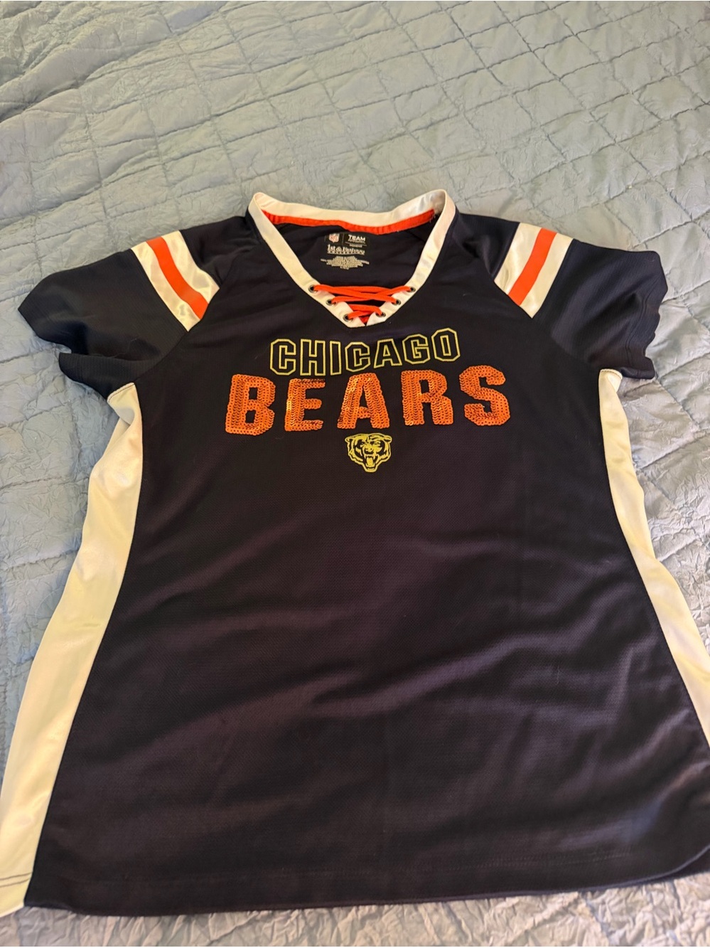 NFL Chicago Bears Fan Jersey with Sequin Women’s Large